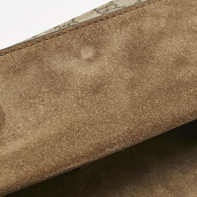 Pre Owned Gucci Beige GG Supreme Canvas and Suede Mini Dionysus Shoulder Bag