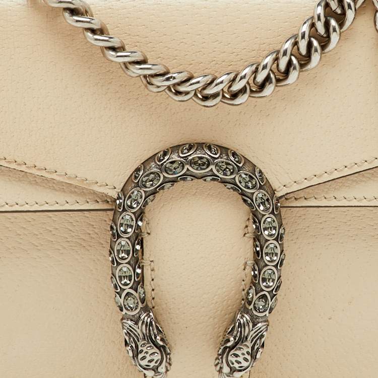 Pre Owned Gucci Off White Leather Small Dionysus Shoulder Bag