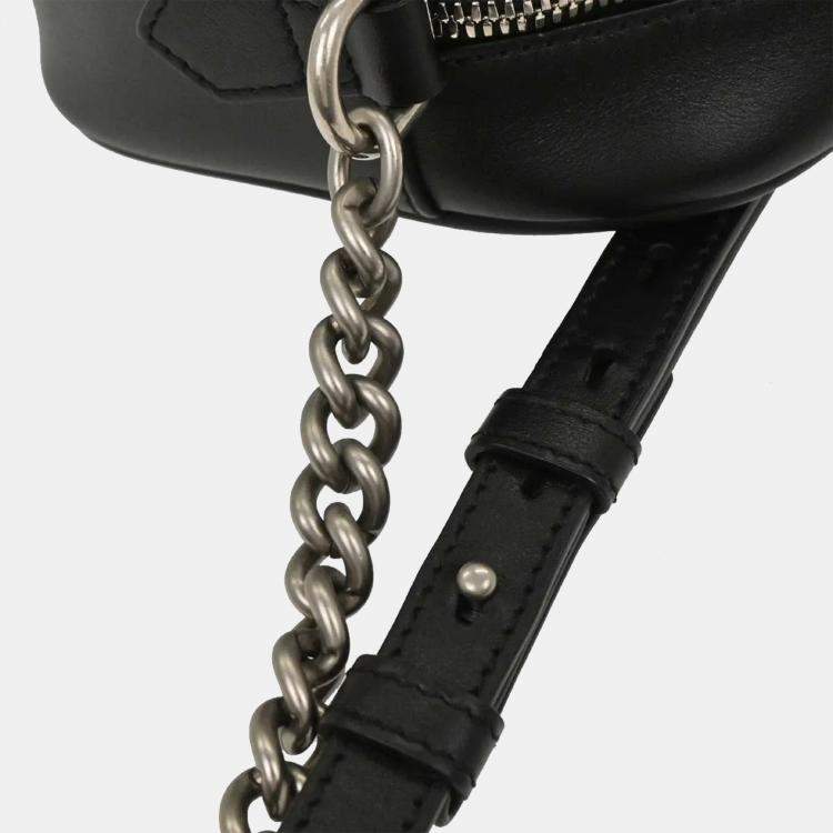 Pre Owned Gucci Black GG Marmont Small Camera Bag