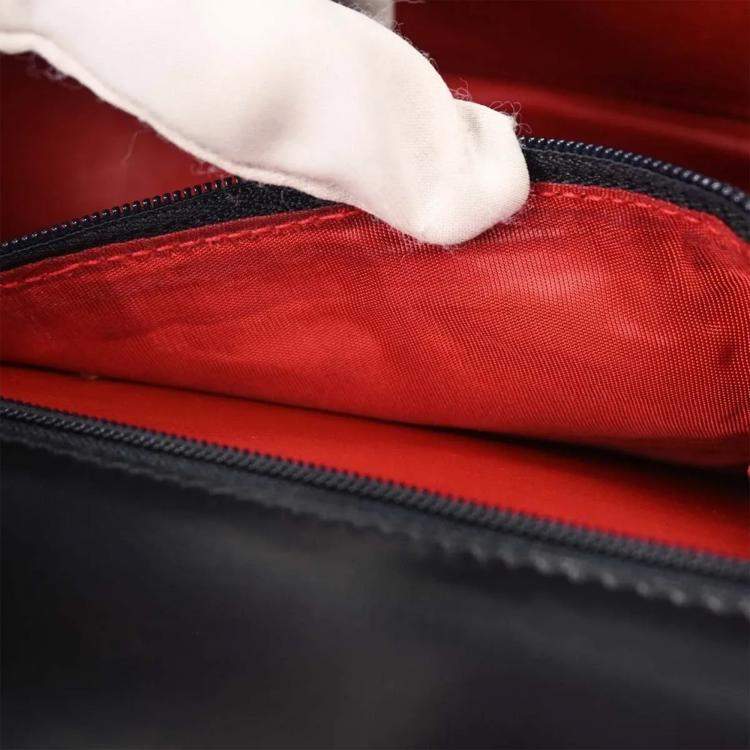 Pre Owned Gucci Black Bamboo 2way Handbag