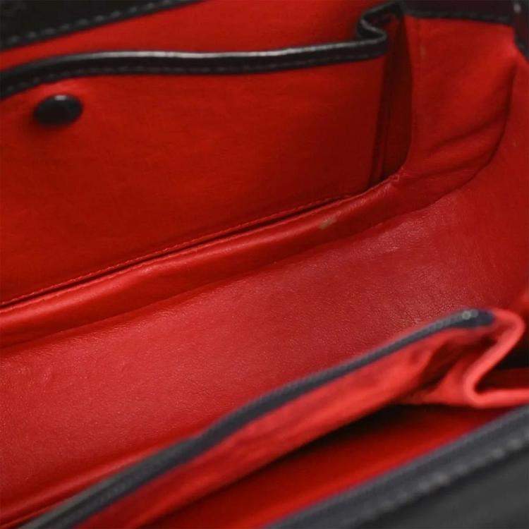 Pre Owned Gucci Black Bamboo 2way Handbag