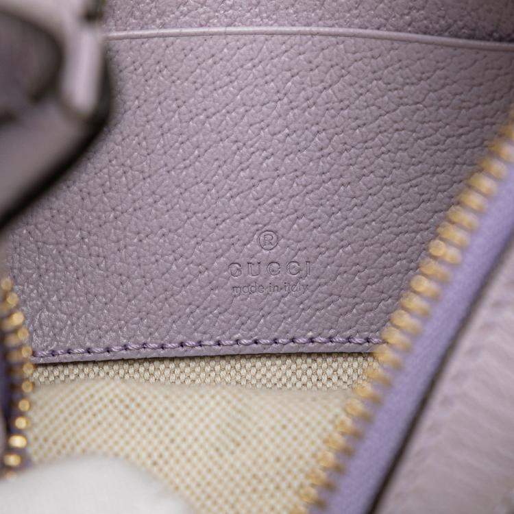 Pre Owned Gucci Beige/Purple Mini Jumbo GG Canvas Ophidia Shoulder Bag