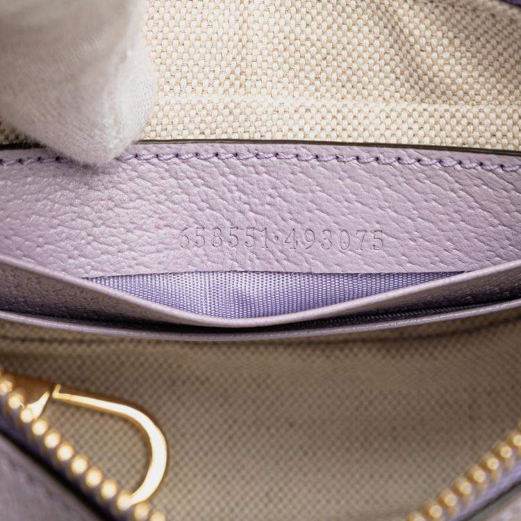 Pre Owned Gucci Beige/Purple Mini Jumbo GG Canvas Ophidia Shoulder Bag