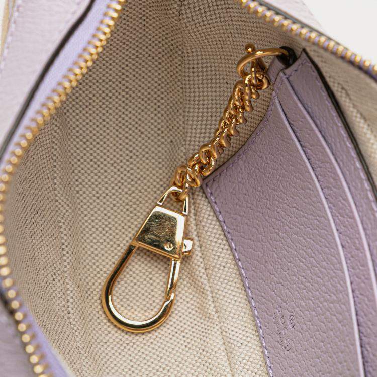 Pre Owned Gucci Beige/Purple Mini Jumbo GG Canvas Ophidia Shoulder Bag