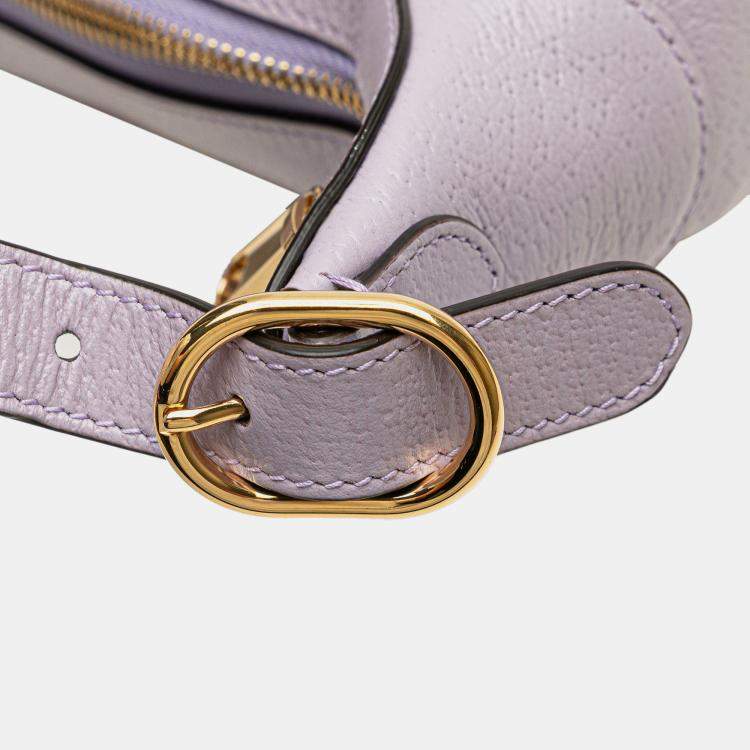 Pre Owned Gucci Beige/Purple Mini Jumbo GG Canvas Ophidia Shoulder Bag