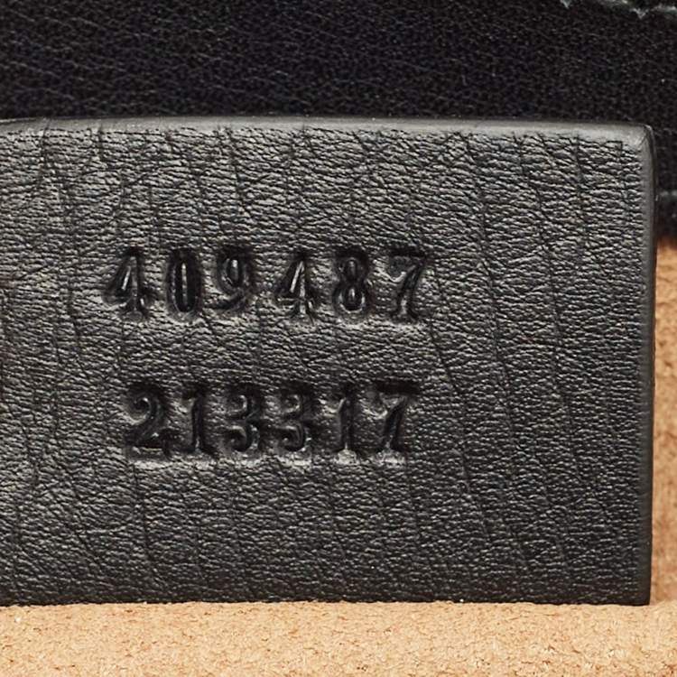 Pre Owned Gucci Black/Brown GG Supreme Canvas and Leather Small Padlock Shoulder Bag