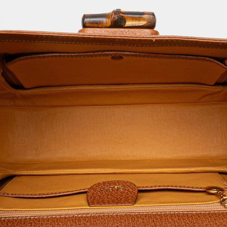 Pre Owned Gucci Brown Calfskin Bamboo Night