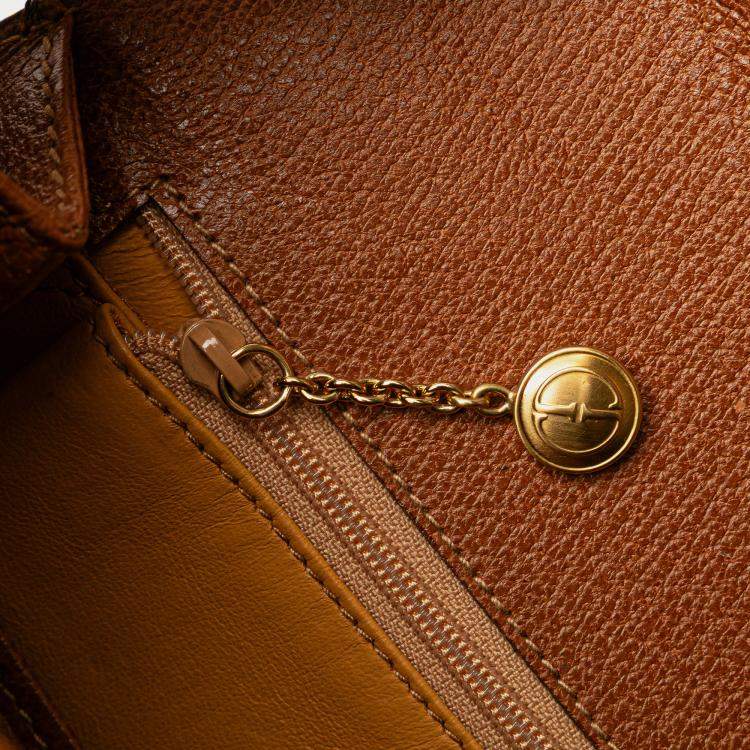 Pre Owned Gucci Brown Calfskin Bamboo Night