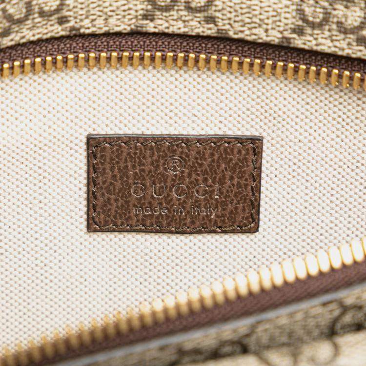 Pre Owned Gucci Beige Brown GG Supreme Blondie Belt Bag