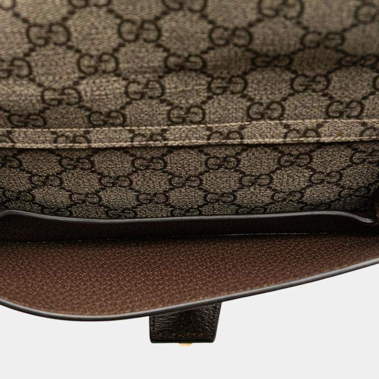 Pre Owned Gucci Beige Brown GG Supreme Blondie Belt Bag