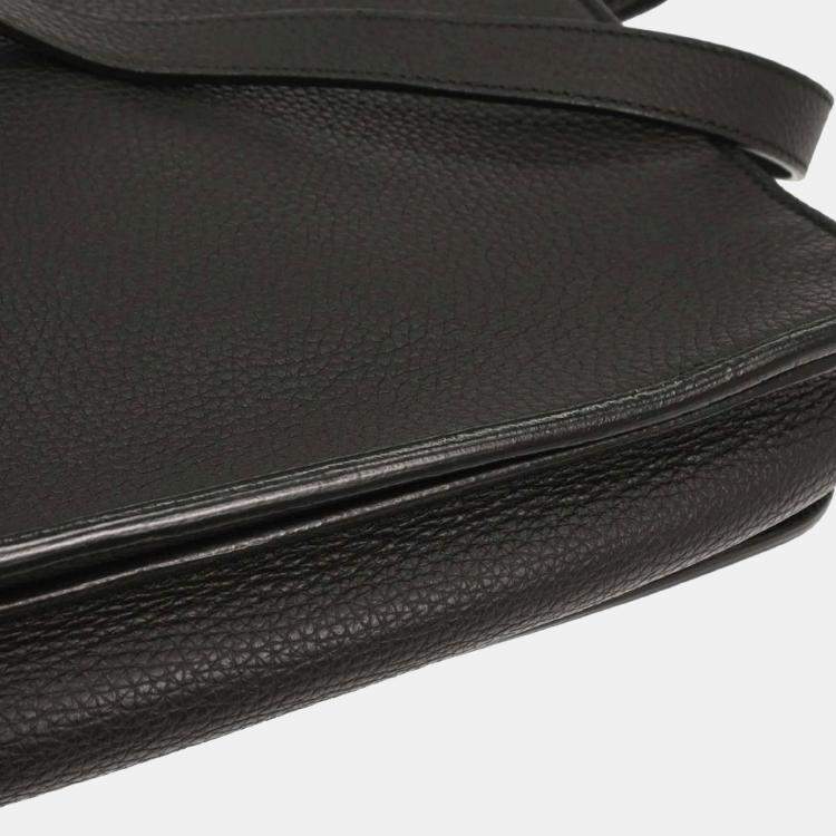 Pre Owned Gucci Black Leather Jackie Flap Shoulder Bag