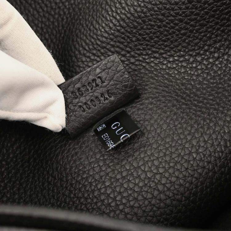 Pre Owned Gucci Black Leather Jackie Flap Shoulder Bag