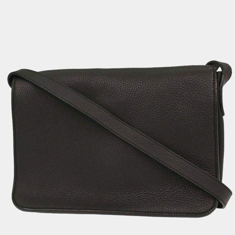Pre Owned Gucci Black Leather Jackie Flap Shoulder Bag