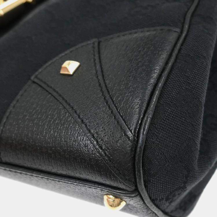 Pre Owned Gucci Black GG Jackie Hobo Handbag
