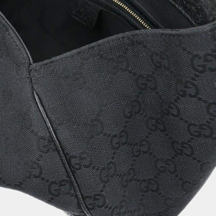 Pre Owned Gucci Black GG Jackie Hobo Handbag
