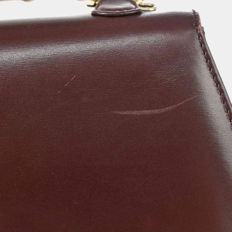 Pre Owned Gucci Brown Bamboo 2way Handbag