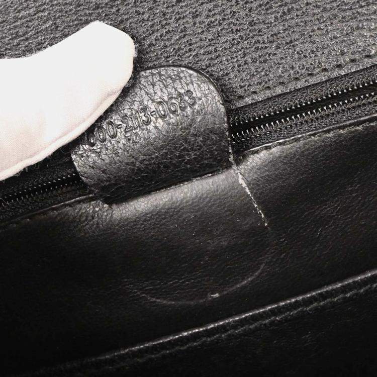 Pre Owned Gucci Black Pigskin Bamboo 2way Handbag