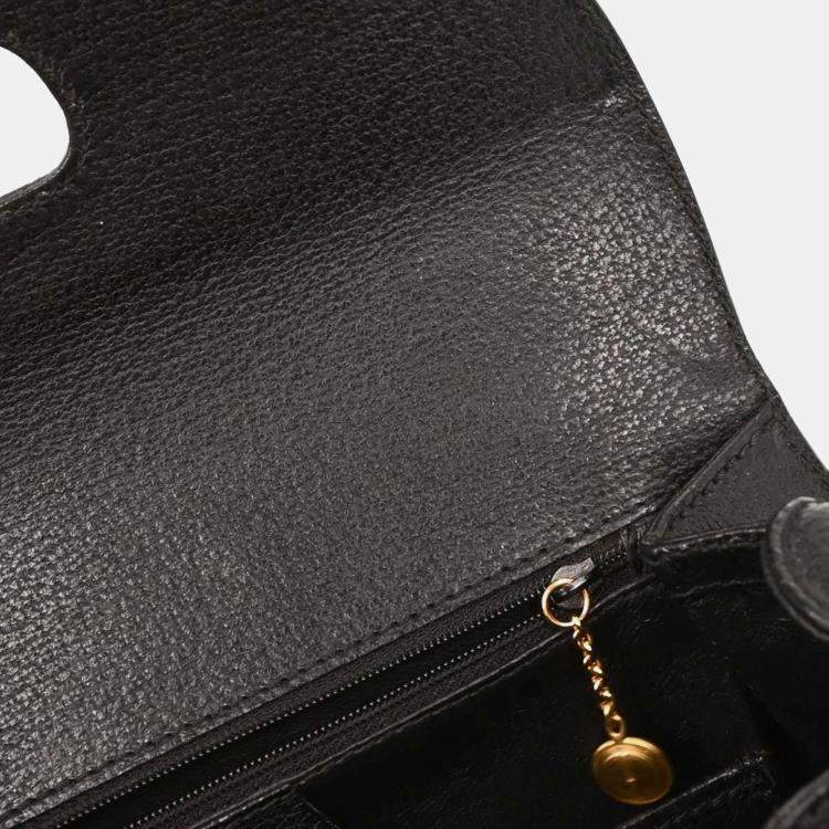 Pre Owned Gucci Black Pigskin Bamboo 2way Handbag