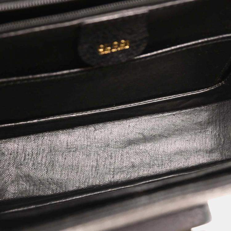 Pre Owned Gucci Black Pigskin Bamboo 2way Handbag