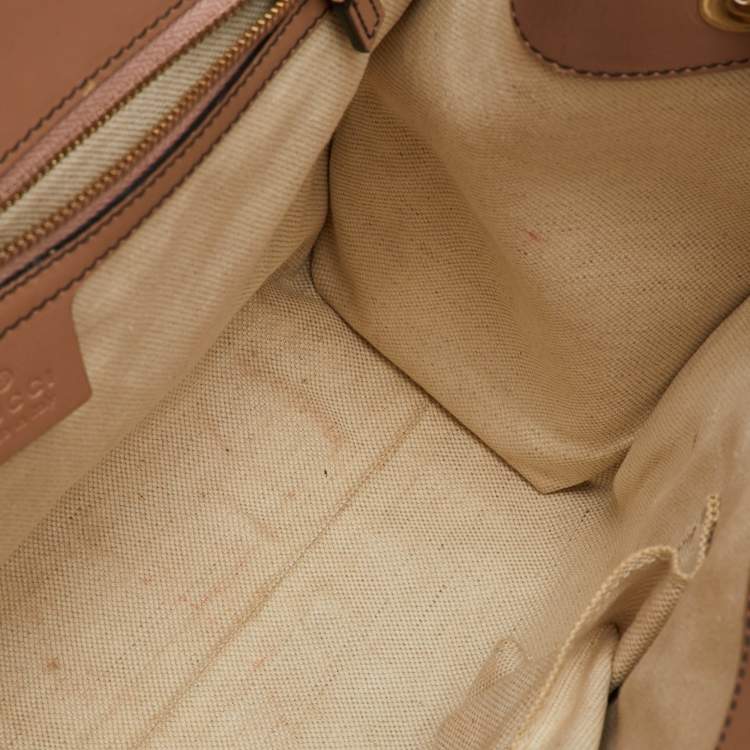 مملوكة مس بقًا Gucci Beige/Pink GG Canvas and Leather Large Emily Chain Shoulder Bag
