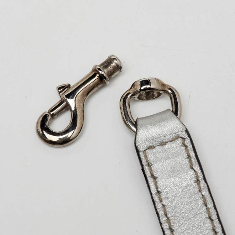 Pre Owned Gucci Metallic Grey Guccissima Leather Medium Sukey Boston Bag