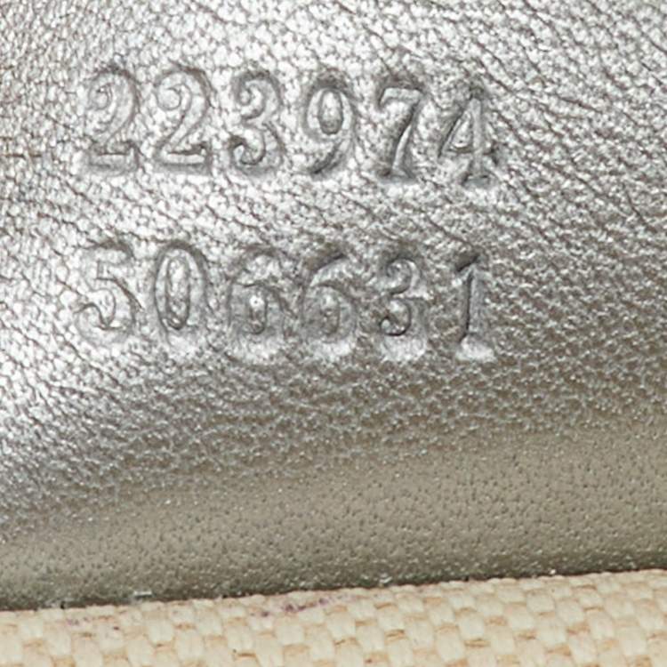 Pre Owned Gucci Metallic Grey Guccissima Leather Medium Sukey Boston Bag