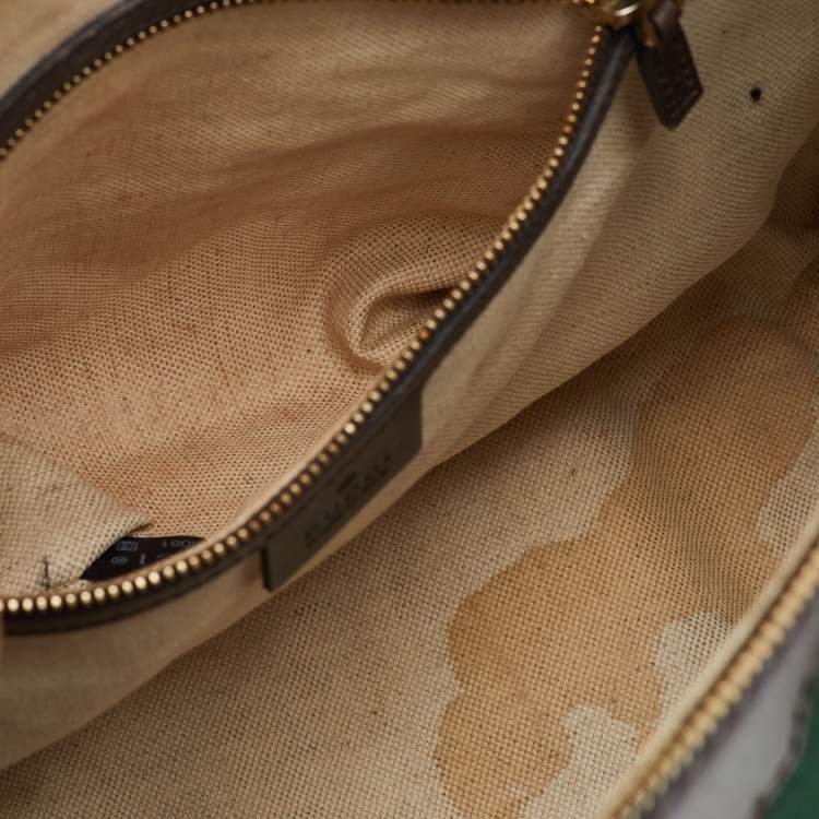 Pre Owned Gucci Beige/Brown GG Canvas and Leather Vintage Web Medium Joy Boston Bag