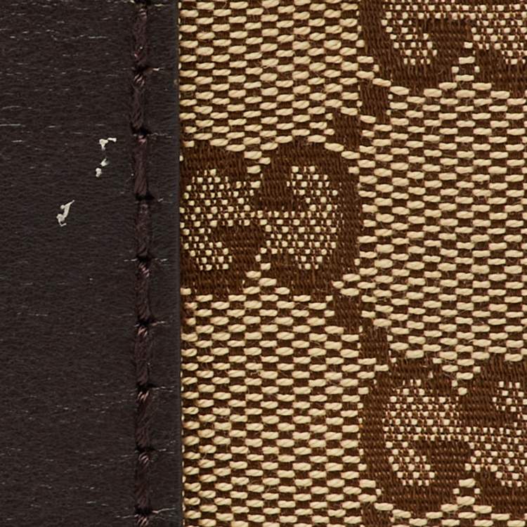 Pre Owned Gucci Beige/Brown GG Canvas and Leather Vintage Web Medium Joy Boston Bag