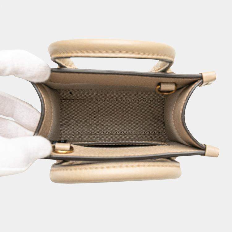 Pre Owned Gucci Beige Brown Mini GG Supreme Interlocking G Satchel