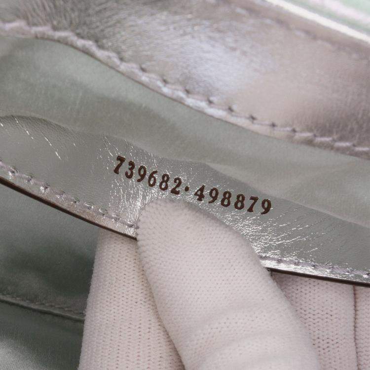 Pre Owned حقيبة كروس بودي غوتشي مارمونت جلد ماتلاش متقزح جي جي صغيرة خضراء