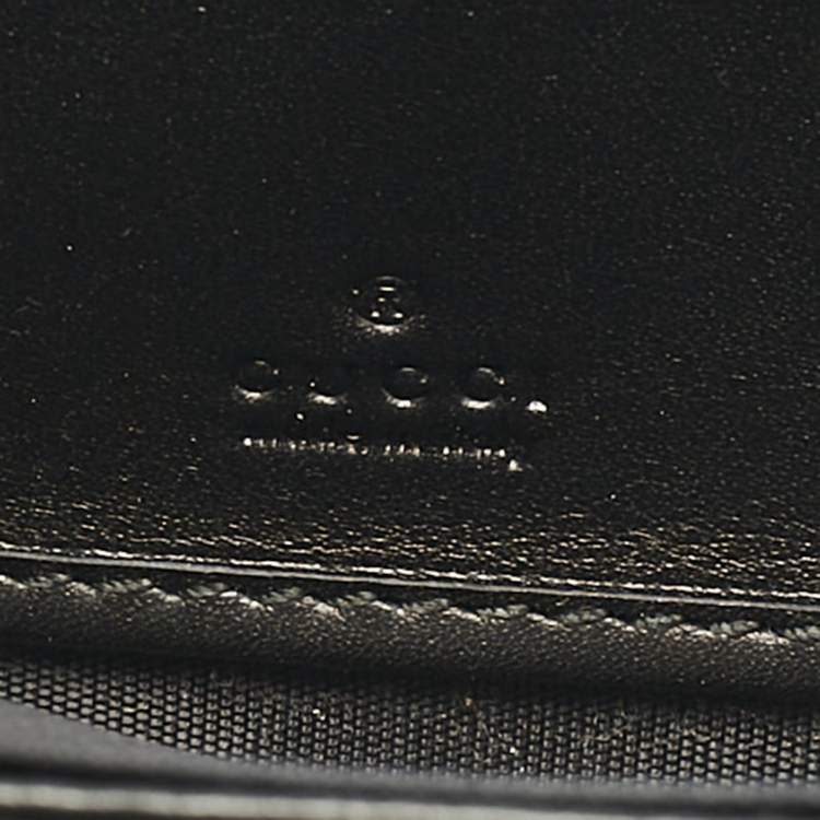 Pre Owned Gucci Black Matelassé Leather GG Marmont Continental Wallet