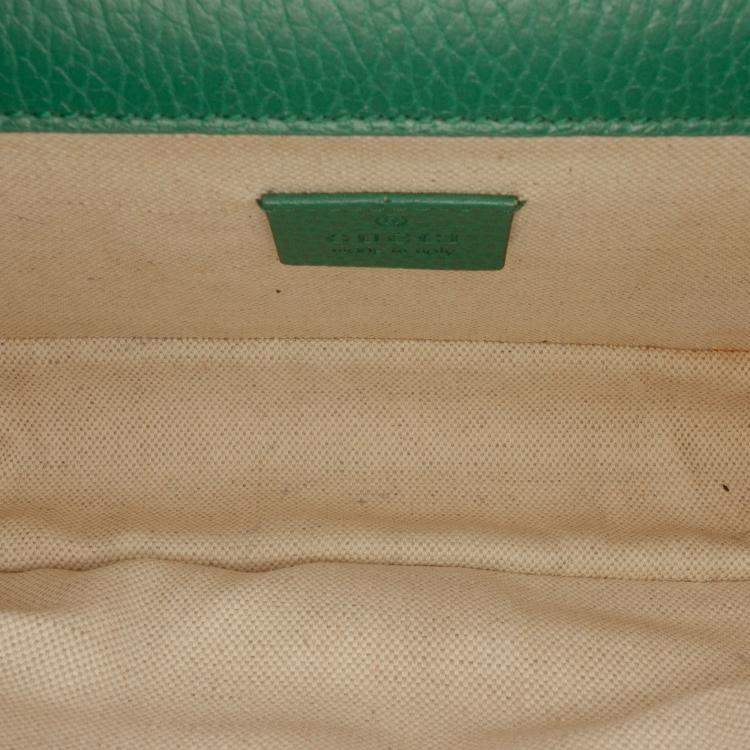 Pre Owned Gucci Green Medium Leather Dionysus Crossbody