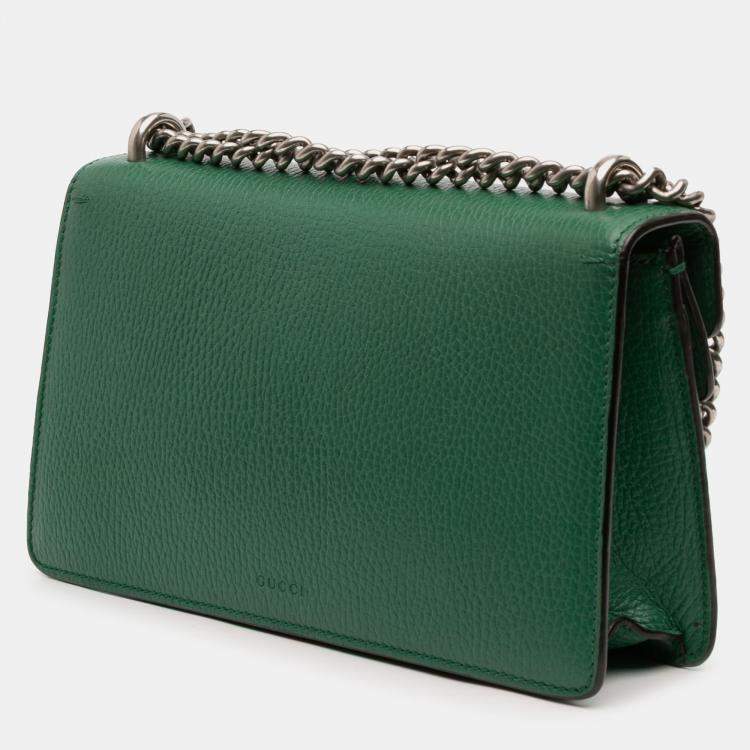 Pre Owned Gucci Green Medium Leather Dionysus Crossbody