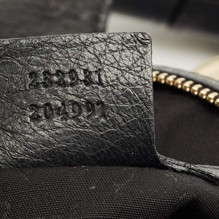 Pre Owned Gucci Black Leather Large Wave Hobo