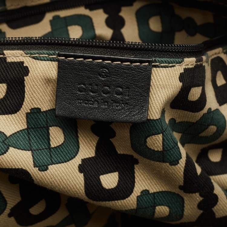 Pre Owned Gucci Black Guccissima Leather Large Sukey Tote