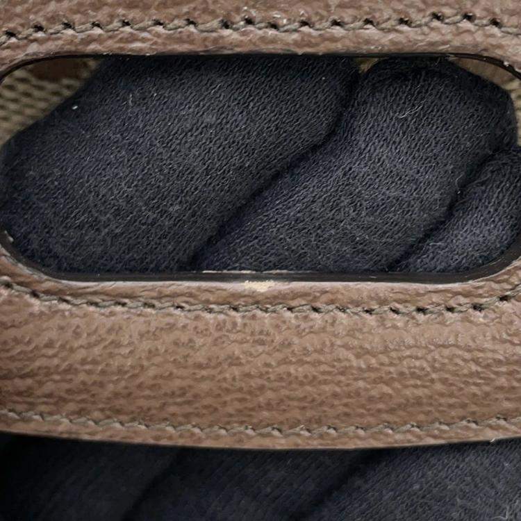 Pre Owned Gucci Bamboo 1947 Jumbo Gg Top Handle Bag Beige/Brown Canvas Leather Size Mini