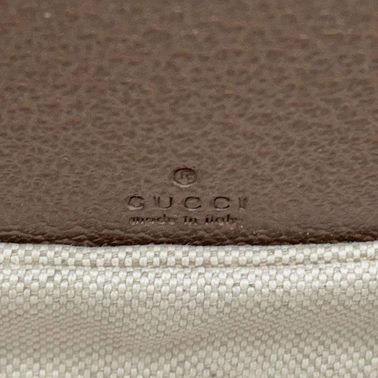 Pre Owned Gucci Bamboo 1947 Jumbo Gg Top Handle Bag Beige/Brown Canvas Leather Size Mini