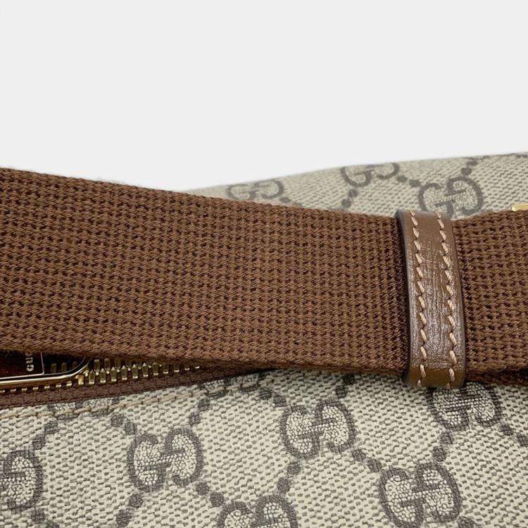 Pre Owned Gucci Interlocking G Belt Bag Beige/Brown Gg Supreme Leather