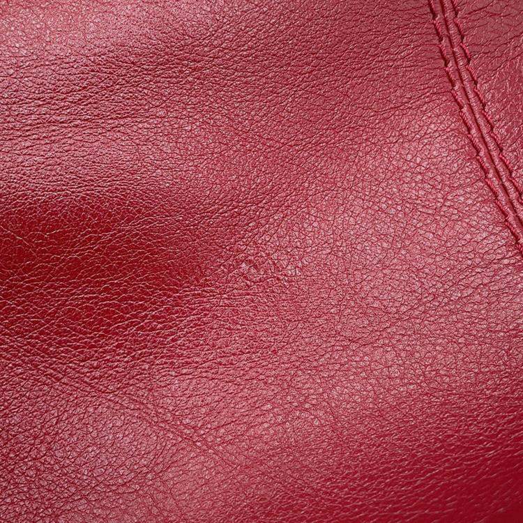 Pre Owned Gucci Liber Top Handle Bag Red Leather Size Medium