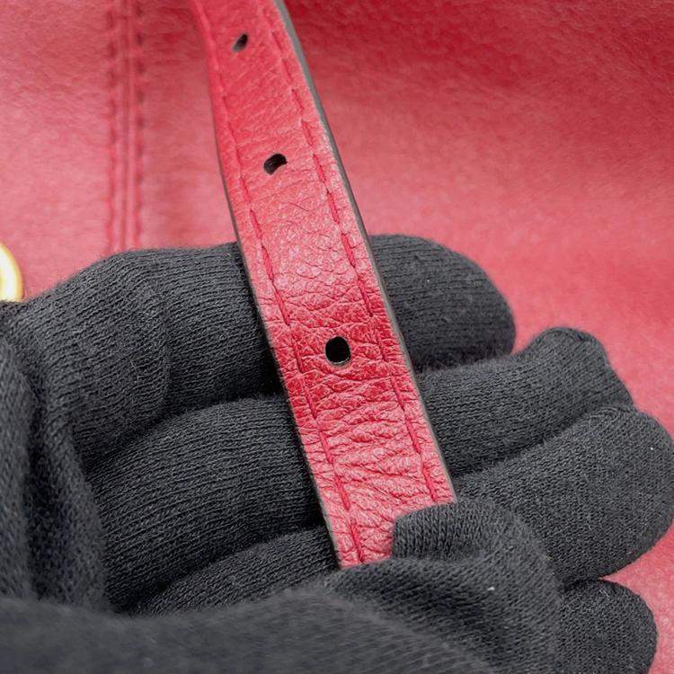 Pre Owned Gucci Liber Top Handle Bag Red Leather Size Medium