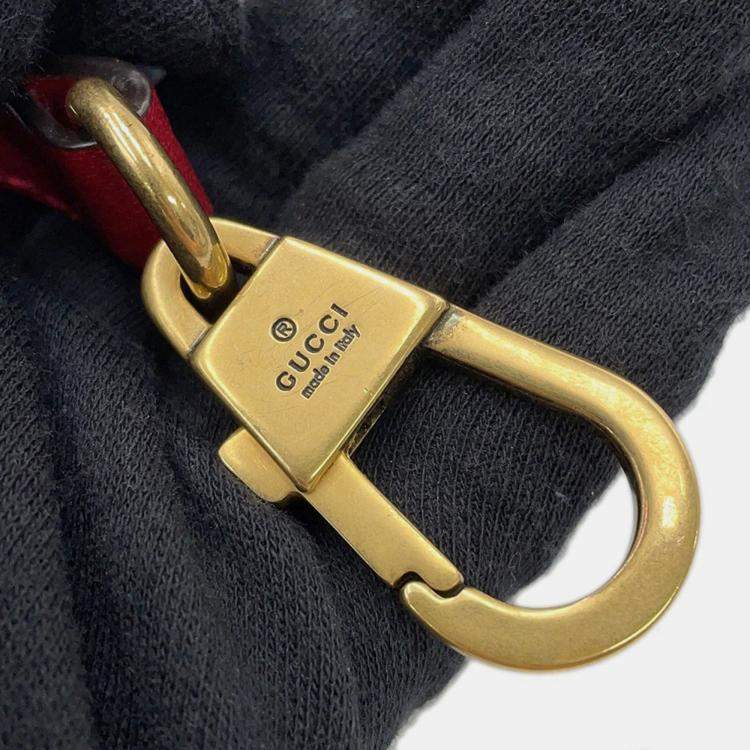 Pre Owned Gucci Liber Top Handle Bag Red Leather Size Medium