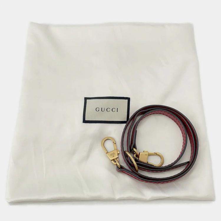 Pre Owned Gucci Liber Top Handle Bag Red Leather Size Medium