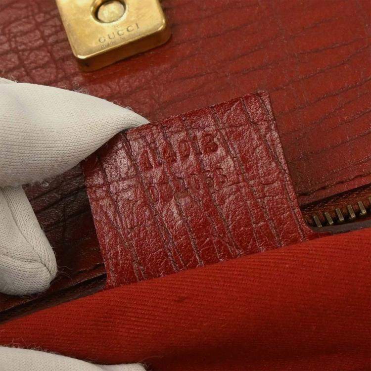Pre Owned Gucci Red Canvas GG Horsebit Handbag 114013 002058