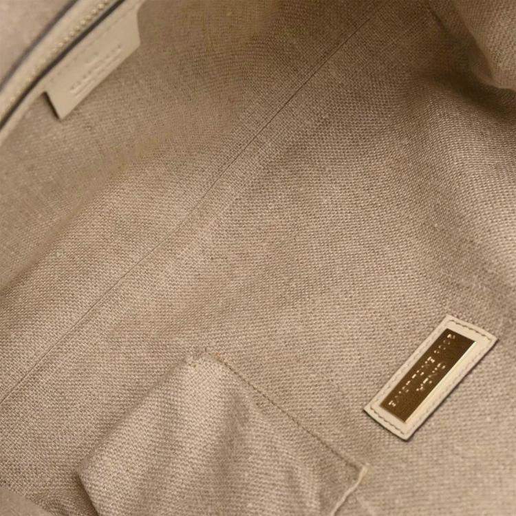 Pre Owned Gucci Beige Canvas Interlocking Handbag