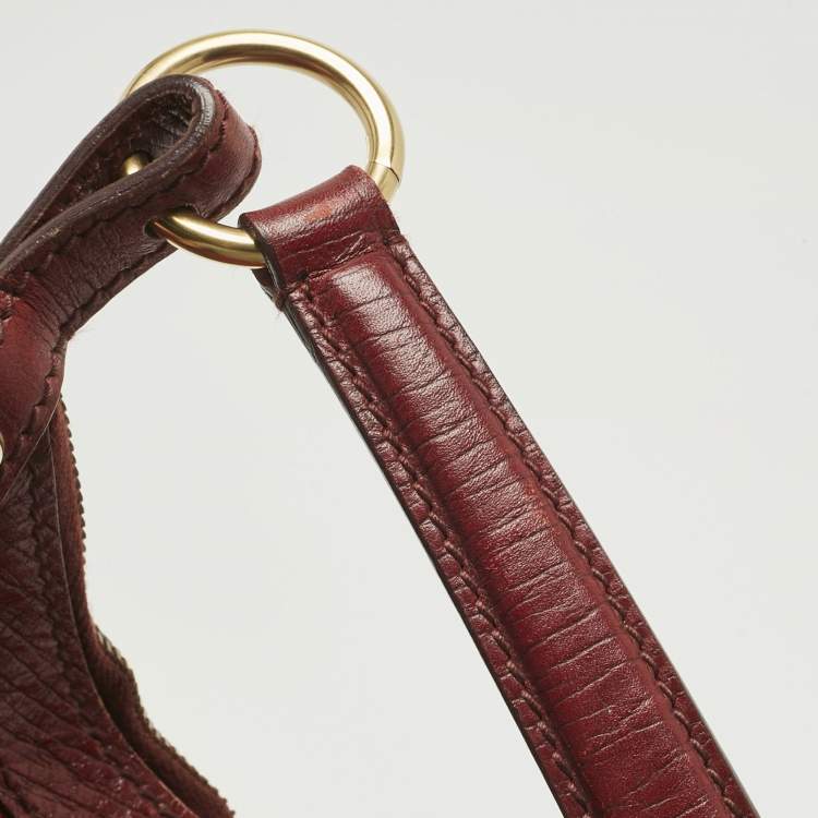 Pre Owned Gucci Red GG Canvas and Leather Horsebit Hobo