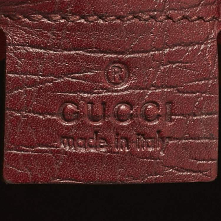 Pre Owned Gucci Red GG Canvas and Leather Horsebit Hobo