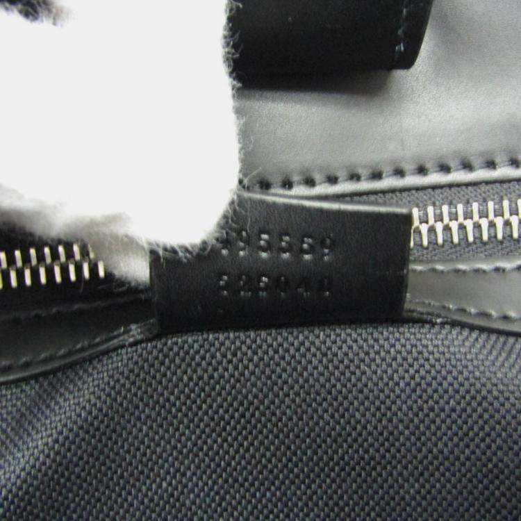 Pre Owned Gucci GG Supreme Leather Tote Bag Black Gray