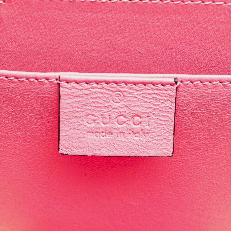 Pre Owned Gucci Pink Mini Acrylic Sylvie 1969 Top Handle Bag