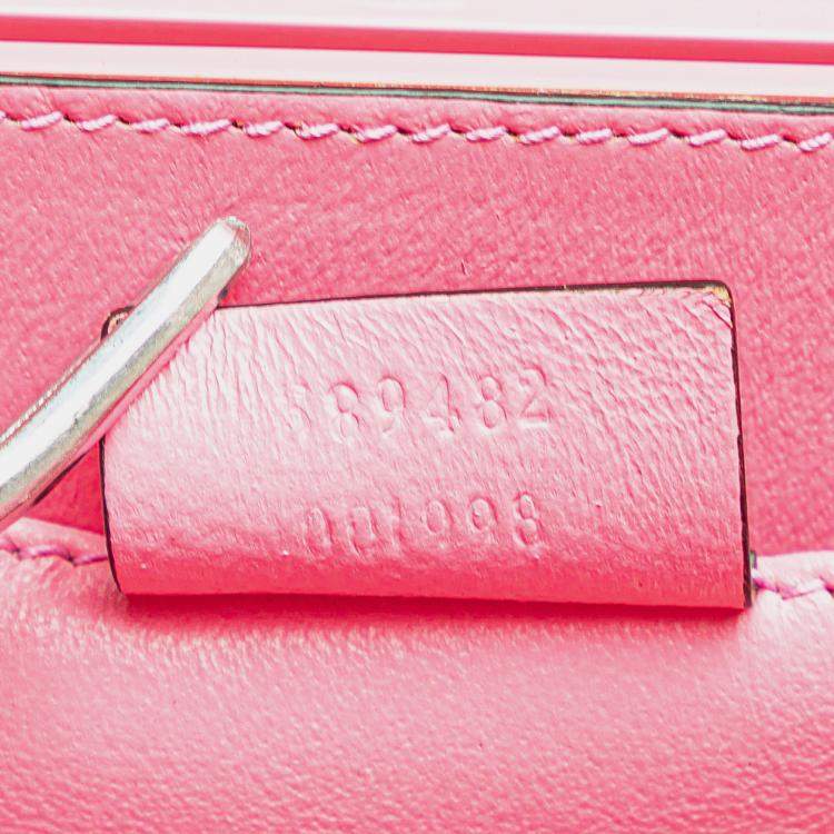 Pre Owned Gucci Pink Mini Acrylic Sylvie 1969 Top Handle Bag