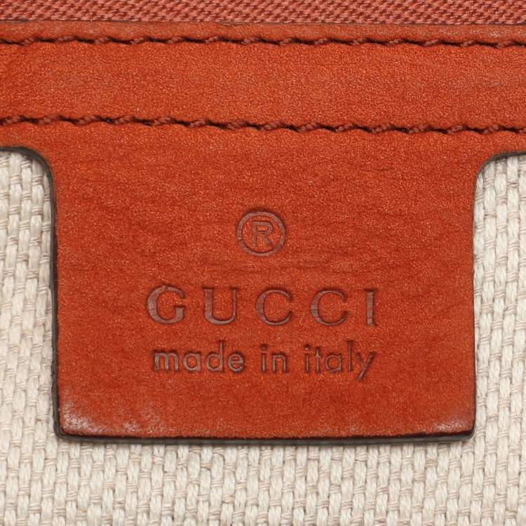 Pre Owned Gucci Orange Nubuck Leather Medium Soho Tote